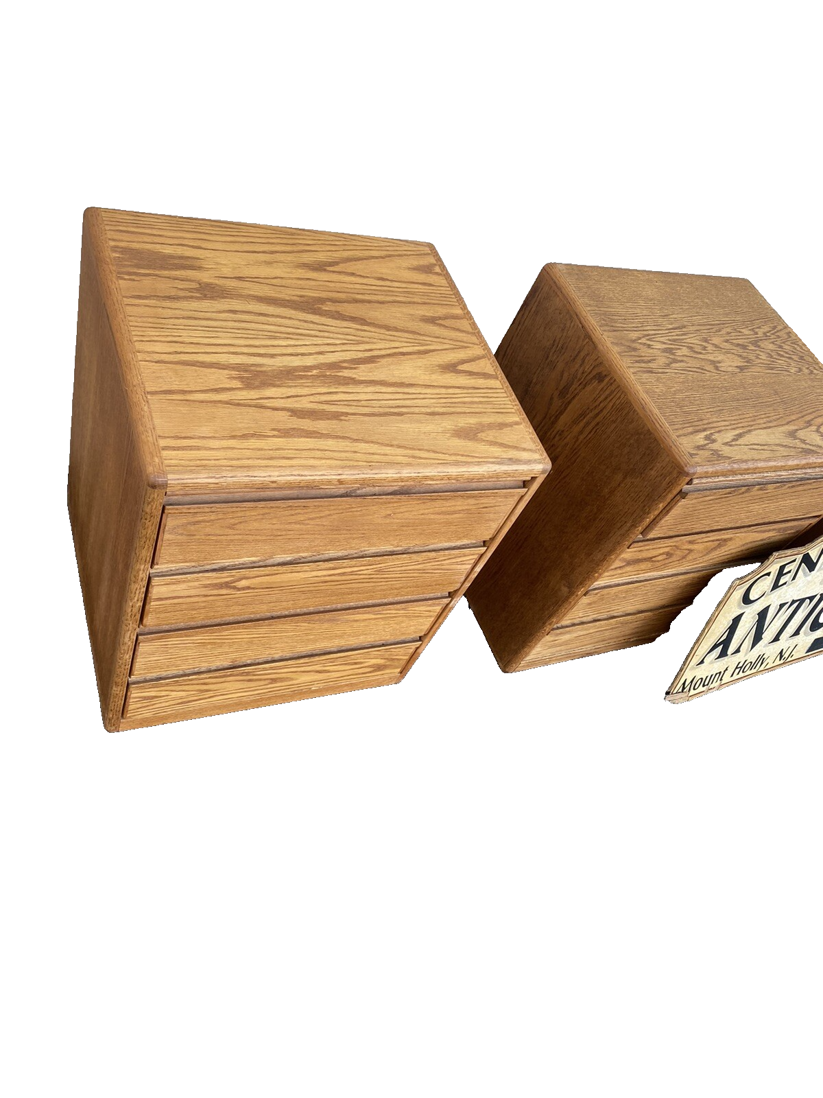 66261   PAIR   Oak 4 Drawer File Cabinets