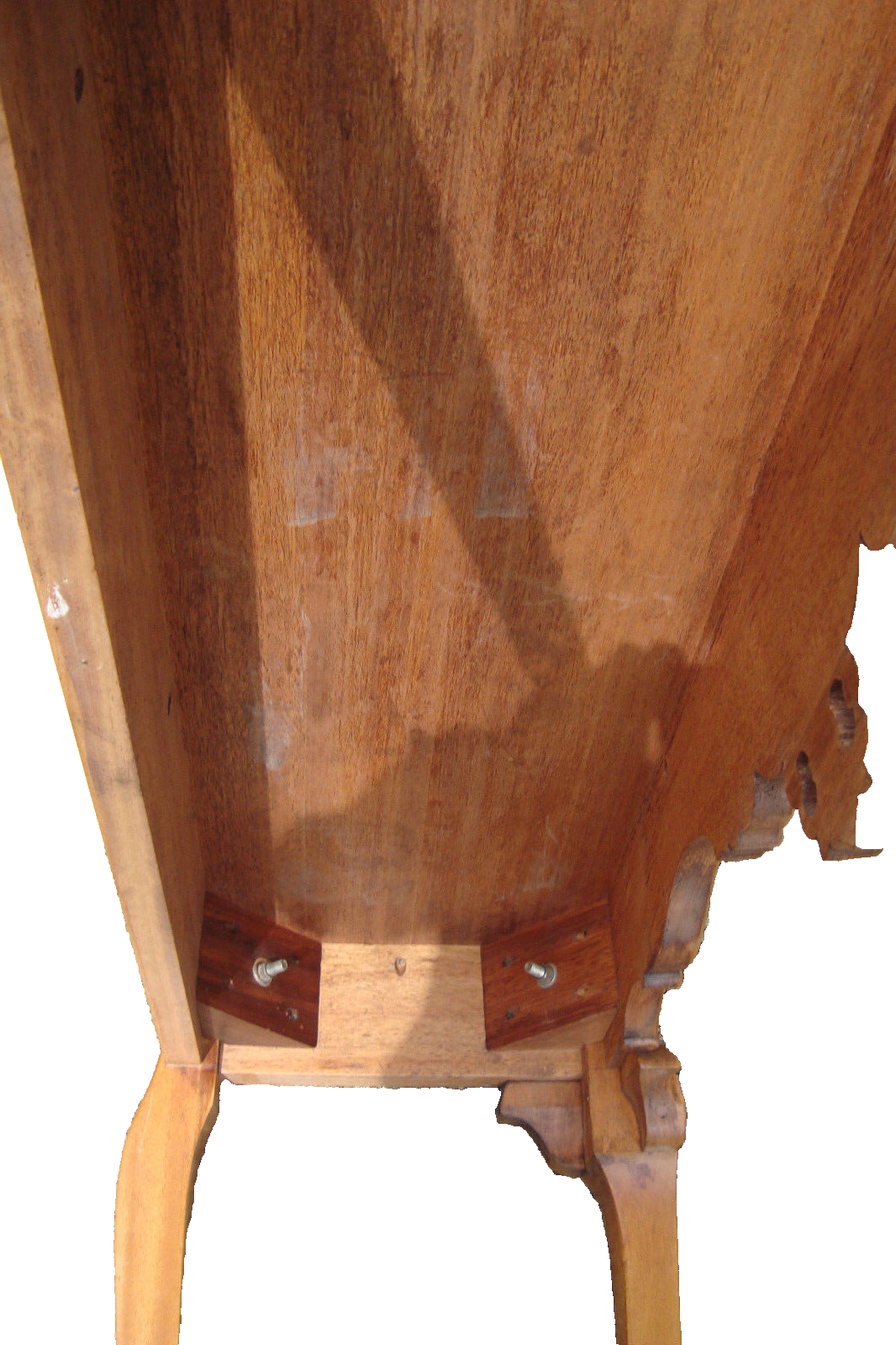 59422  Banded  and Burled Mahogany Claw Foot Library Sofa Hall Table Stand