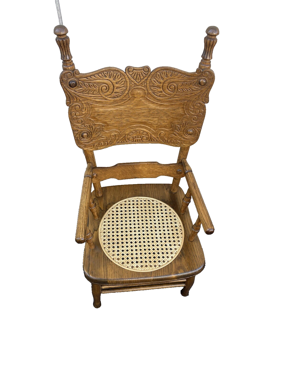 65962 Antique Oak Childs Doll Youth Chair