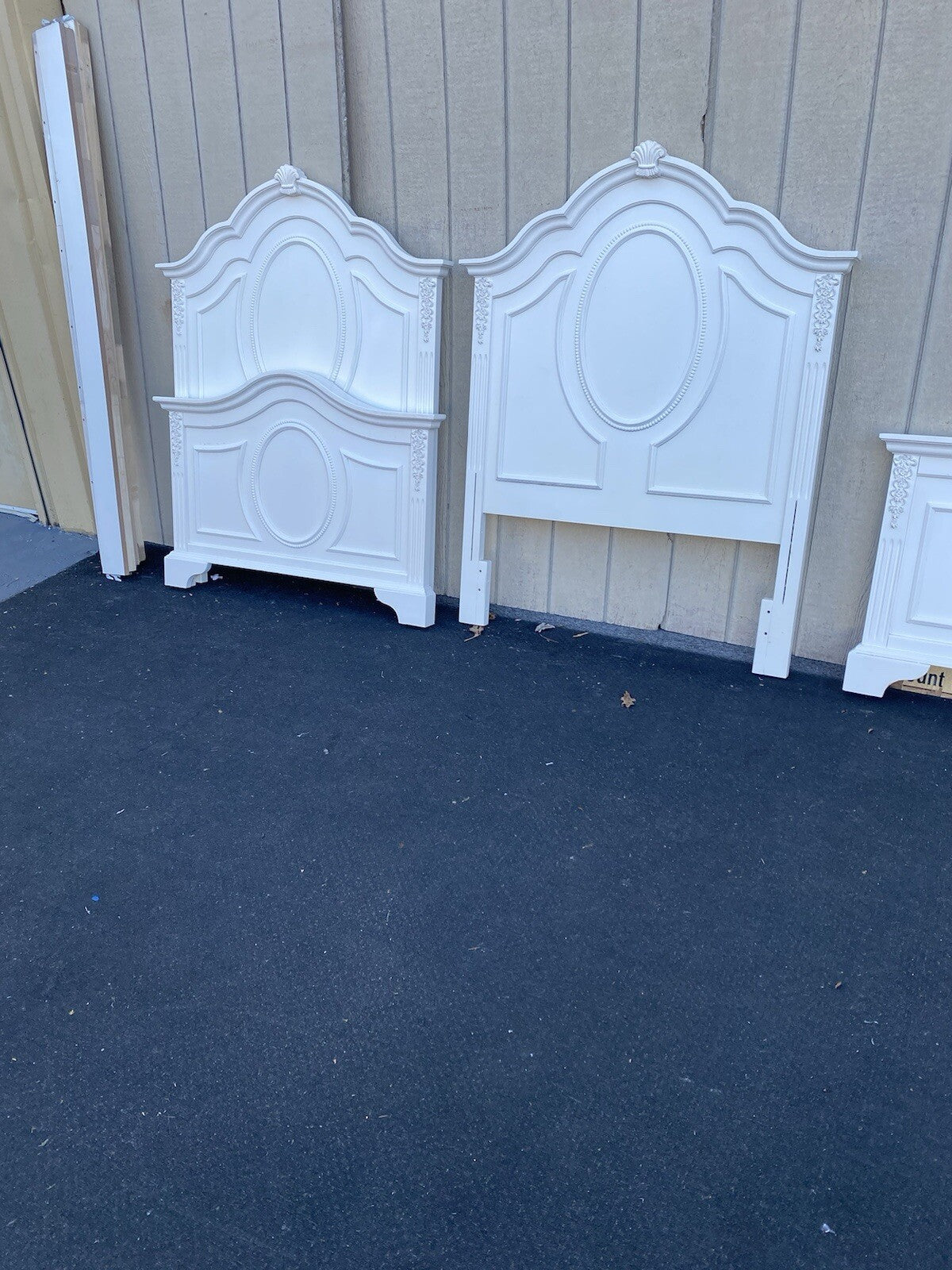 66151 Pair Fancy Twin Size Beds with Factory Finish
