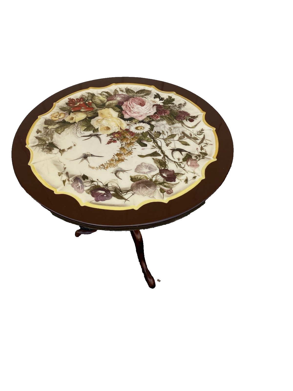 66616 Floral Pie Crust Lamp Table Stand