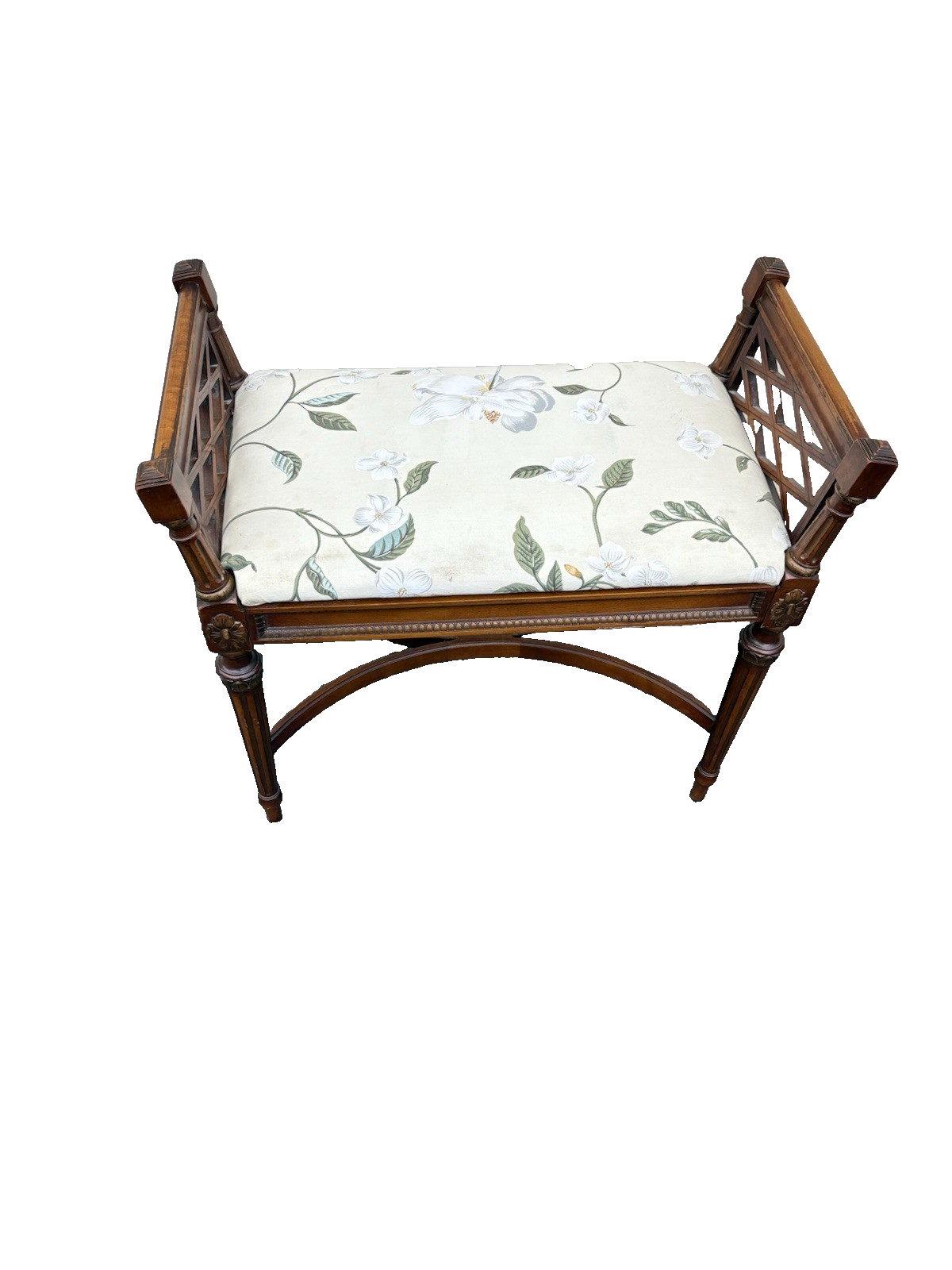 66887   Decorator Mahogany Vanity Bench Stool  XX