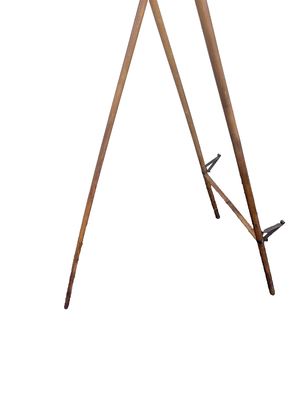 64739  RARE Antique Victorian Oak Stick And Ball Art  Oil Painting EASEL