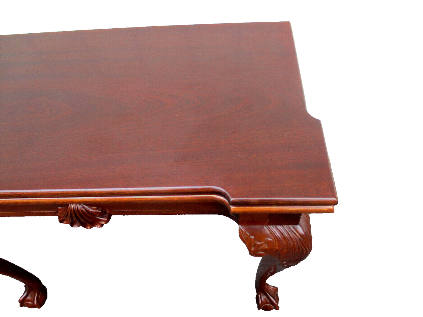 63334 GEORGIAN FURNISHINGS Solid Mahogany Flip Top Game Table w/ Drawer