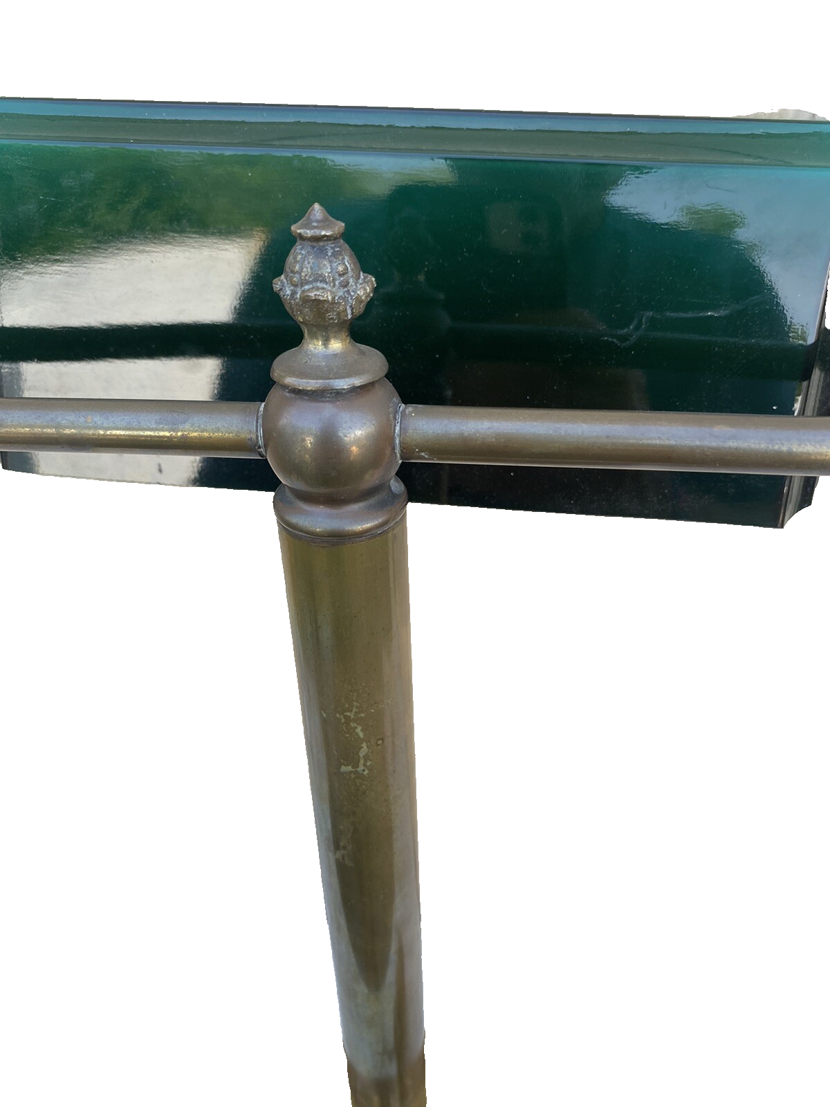 65625 Antique Brass Desk Lamp Light Emerald Shade