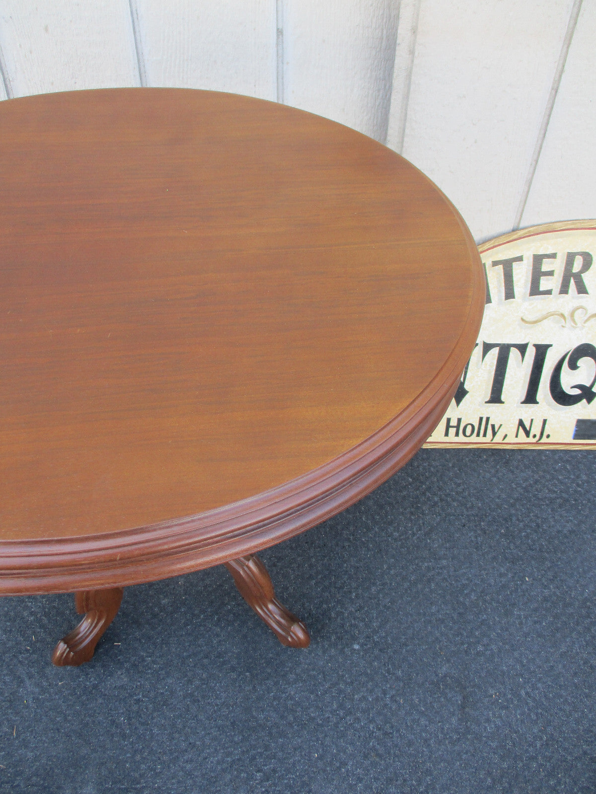 64381  Oval Victorian Walnut Lamp Table Stand