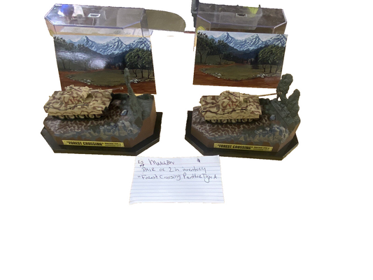 ES 49 :     2 Matchbox  FOREST CROSSING PANTHER  AND TYPE A  Military Tanks