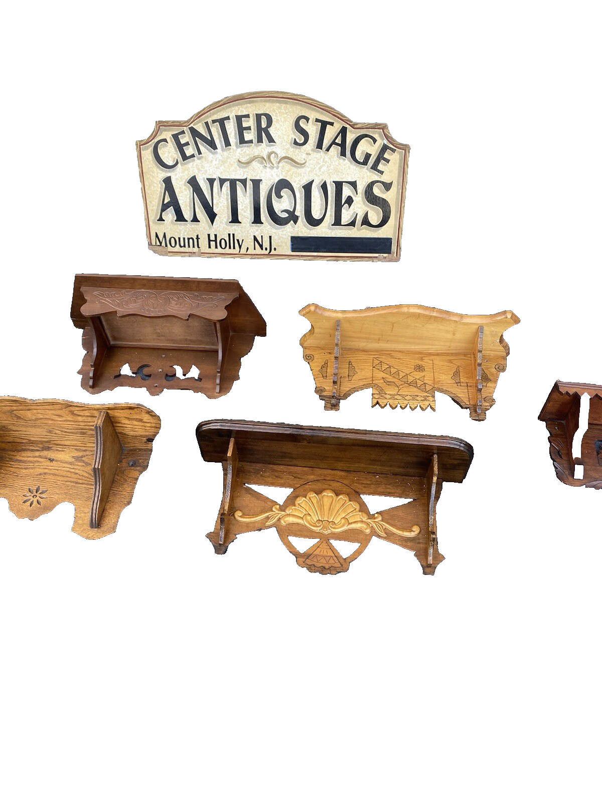 66005 Antique Victorian Oak Whatnot Wall Shelf Mantle Clock Shelf