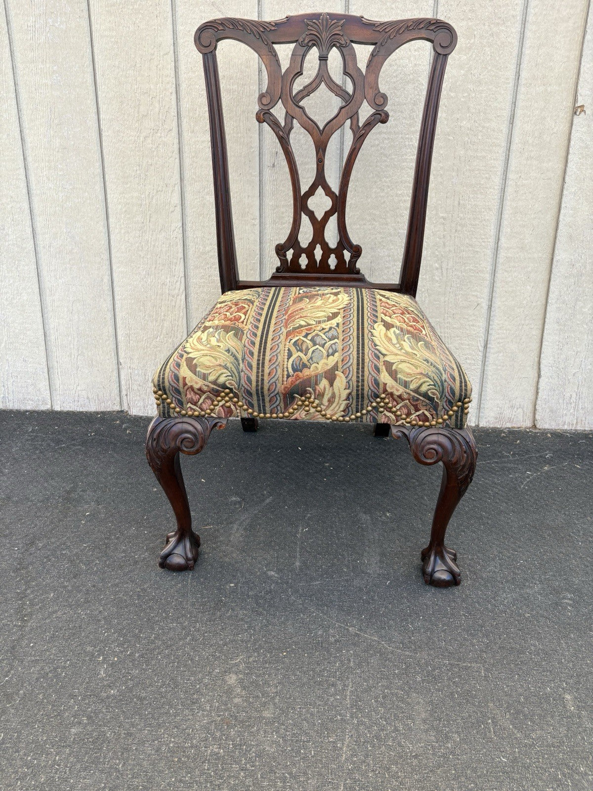 66710 Mahogany Chippendale Claw Foot Side Chair