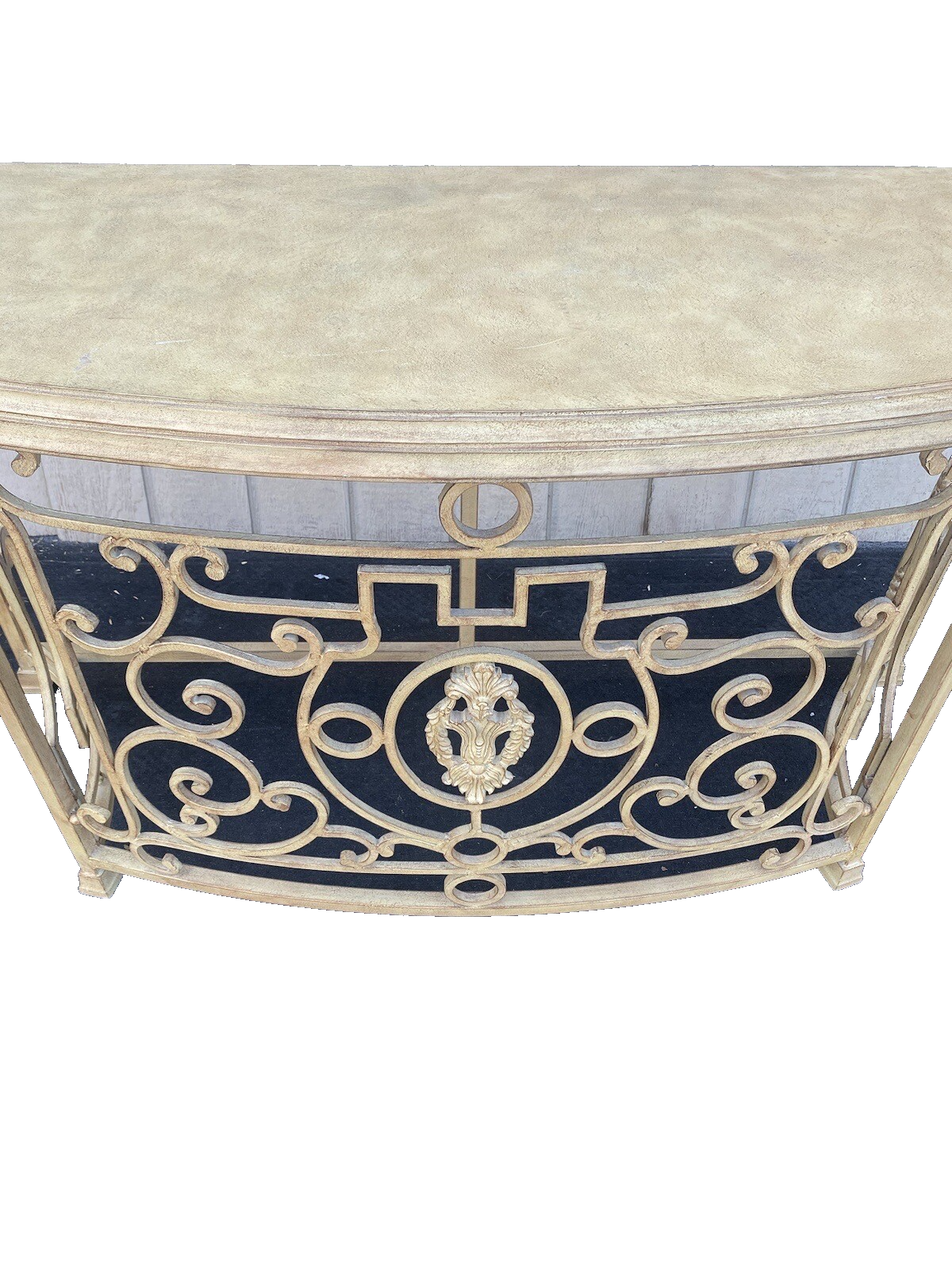 64721 Decorator Iron Console Table with Mirror