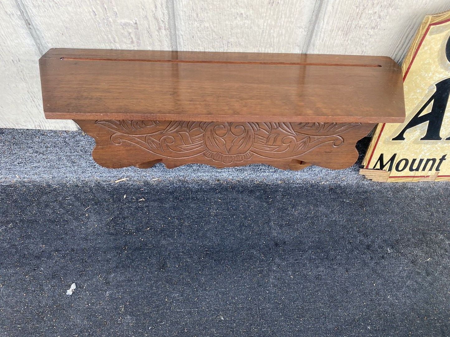 66003 Antique Victorian Mantle Clock Wall Shelf Curio Shelf