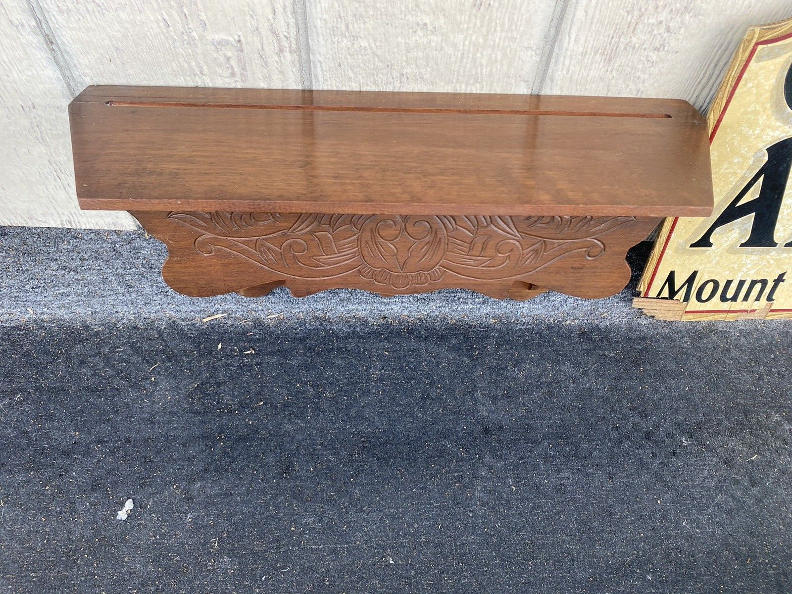 66003 Antique Victorian Mantle Clock Wall Shelf Curio Shelf