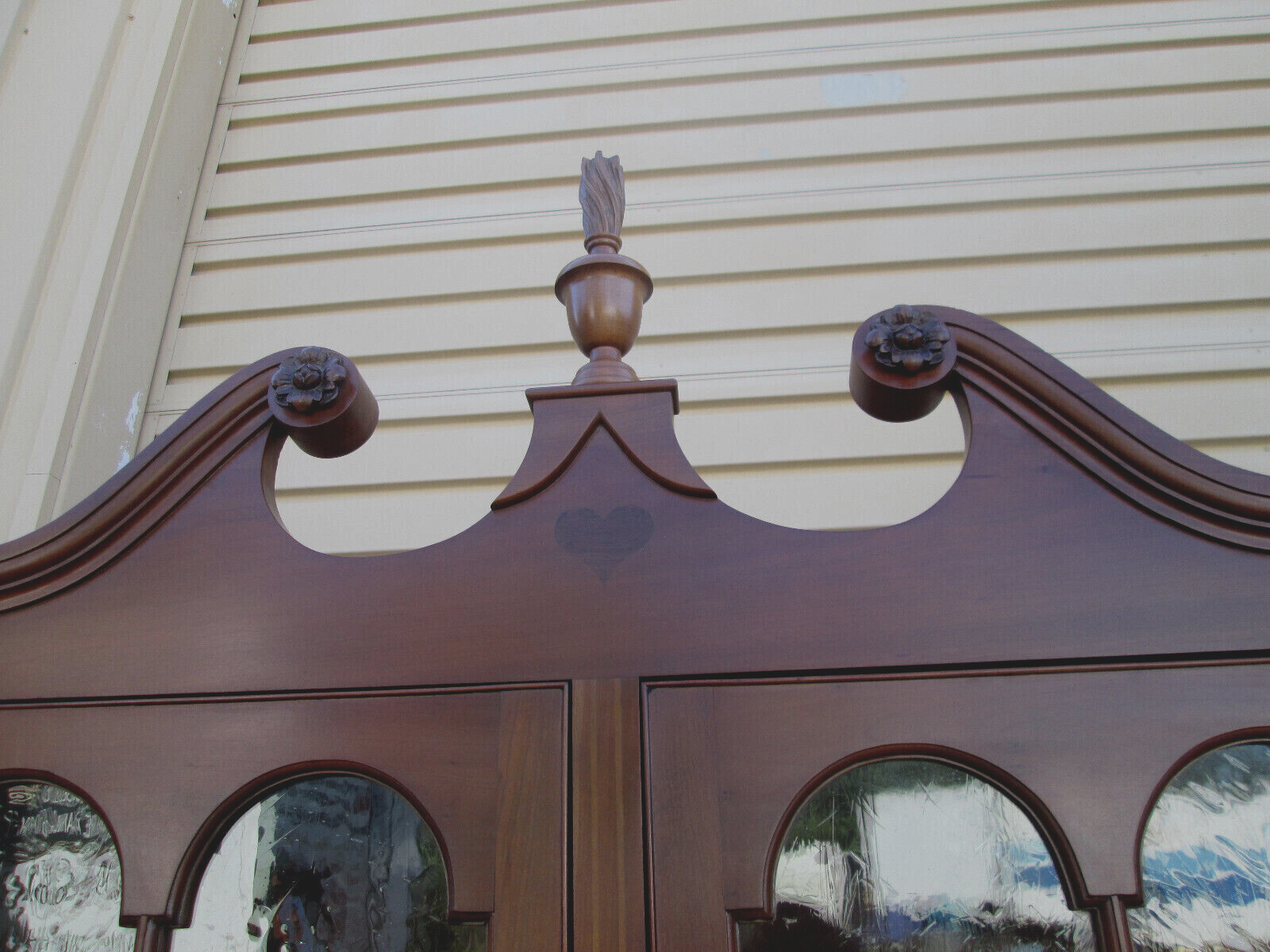 56879  Solid Cherry CUSTOM Hand  MADE  2 piece Corner China Cabinet Curio