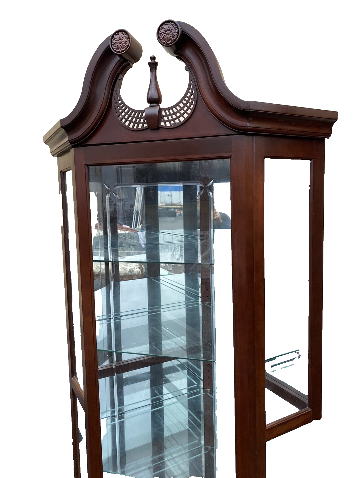 65092     Reinisch Furniture Mahogany Corner China Sliding Front Door   (BN 04)