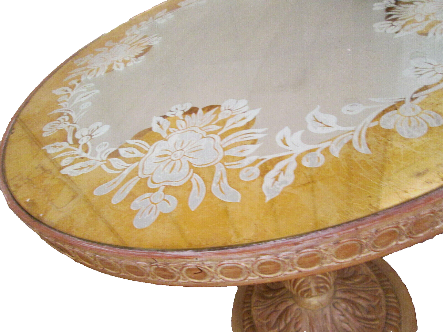 52831 Modern Decorator Mid Century Glass Top Decorator Table