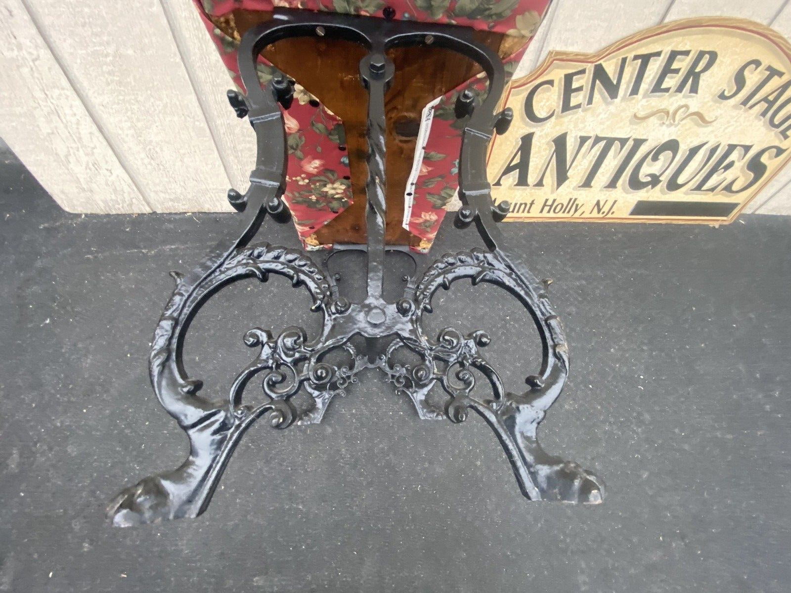 65104   Antique Iron Window Bench Seat Stool