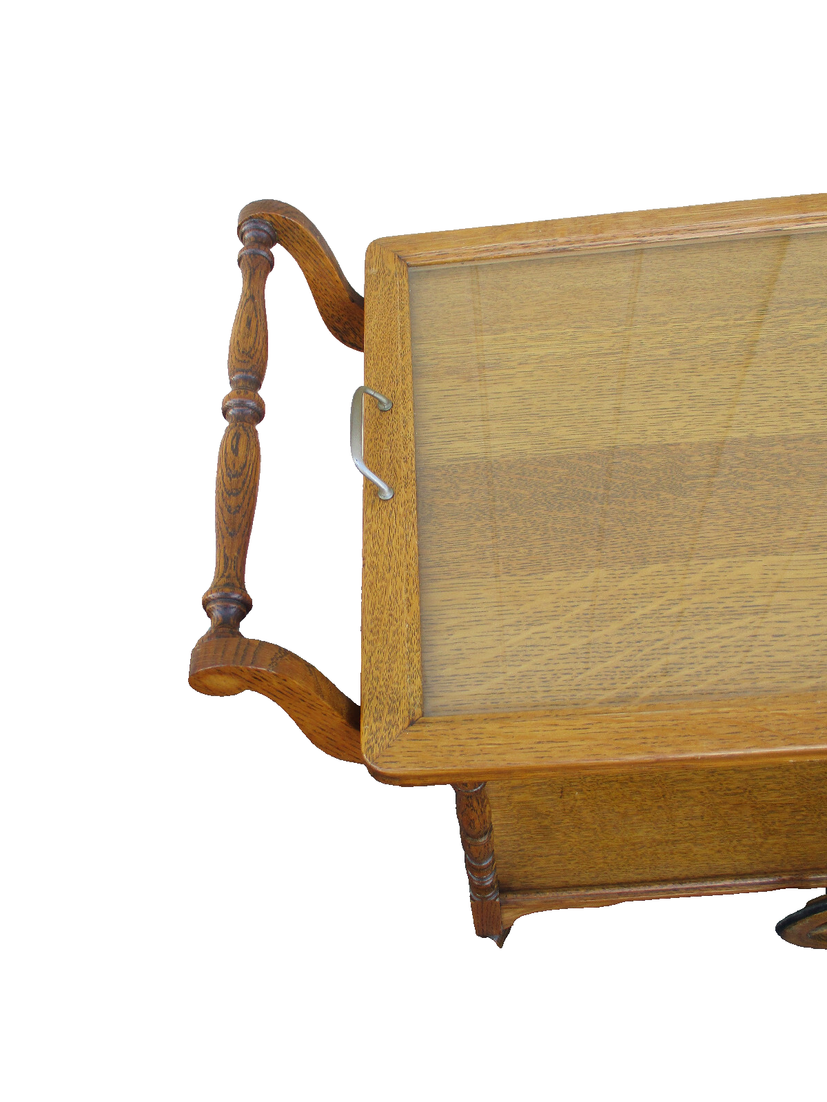 63826 Antique Oak Tea Cart Bar Cart Server w / Removable Tray