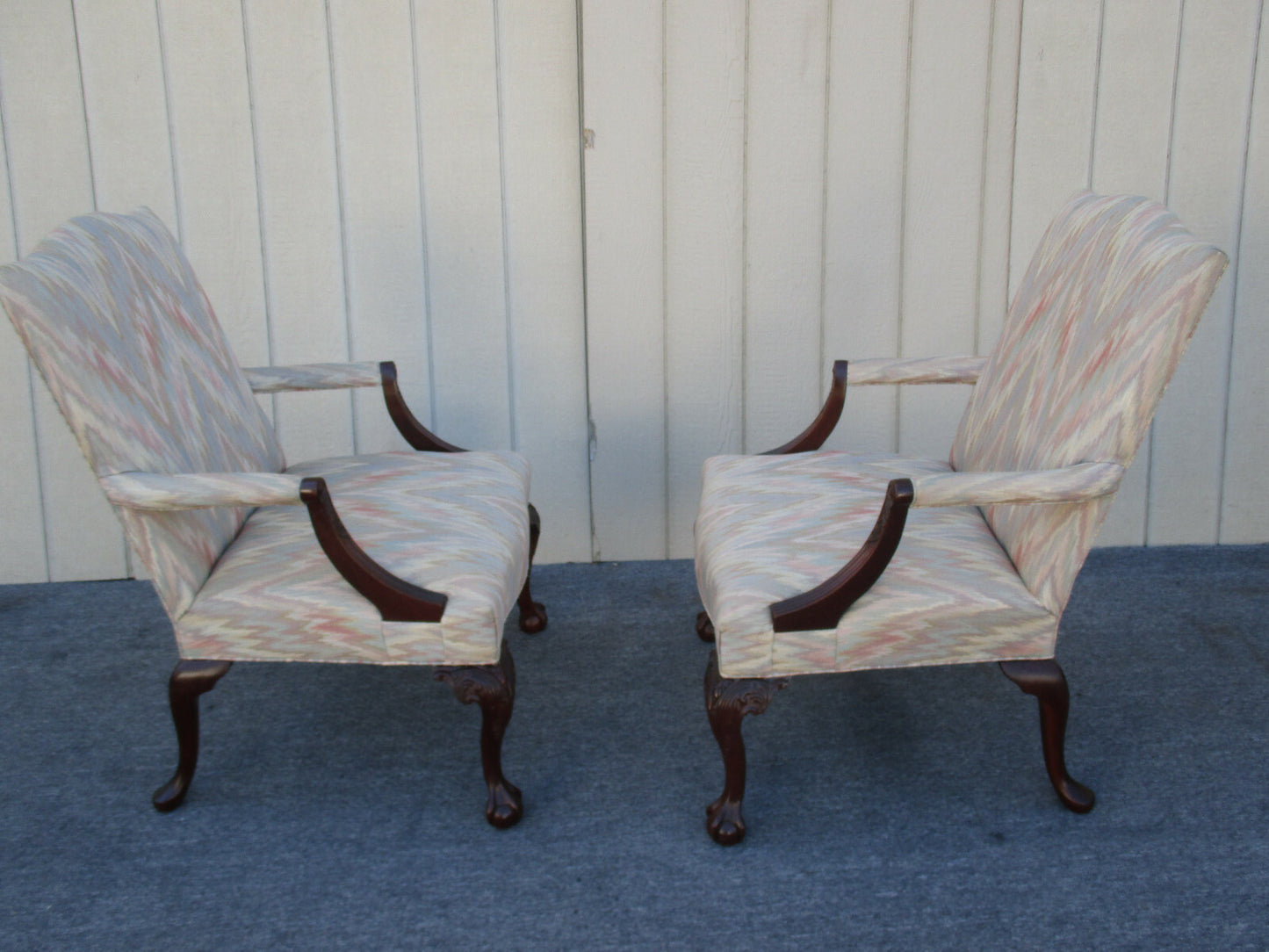 62465 Pair SHERRILL Furniture Chippendale  Armchair Chairs