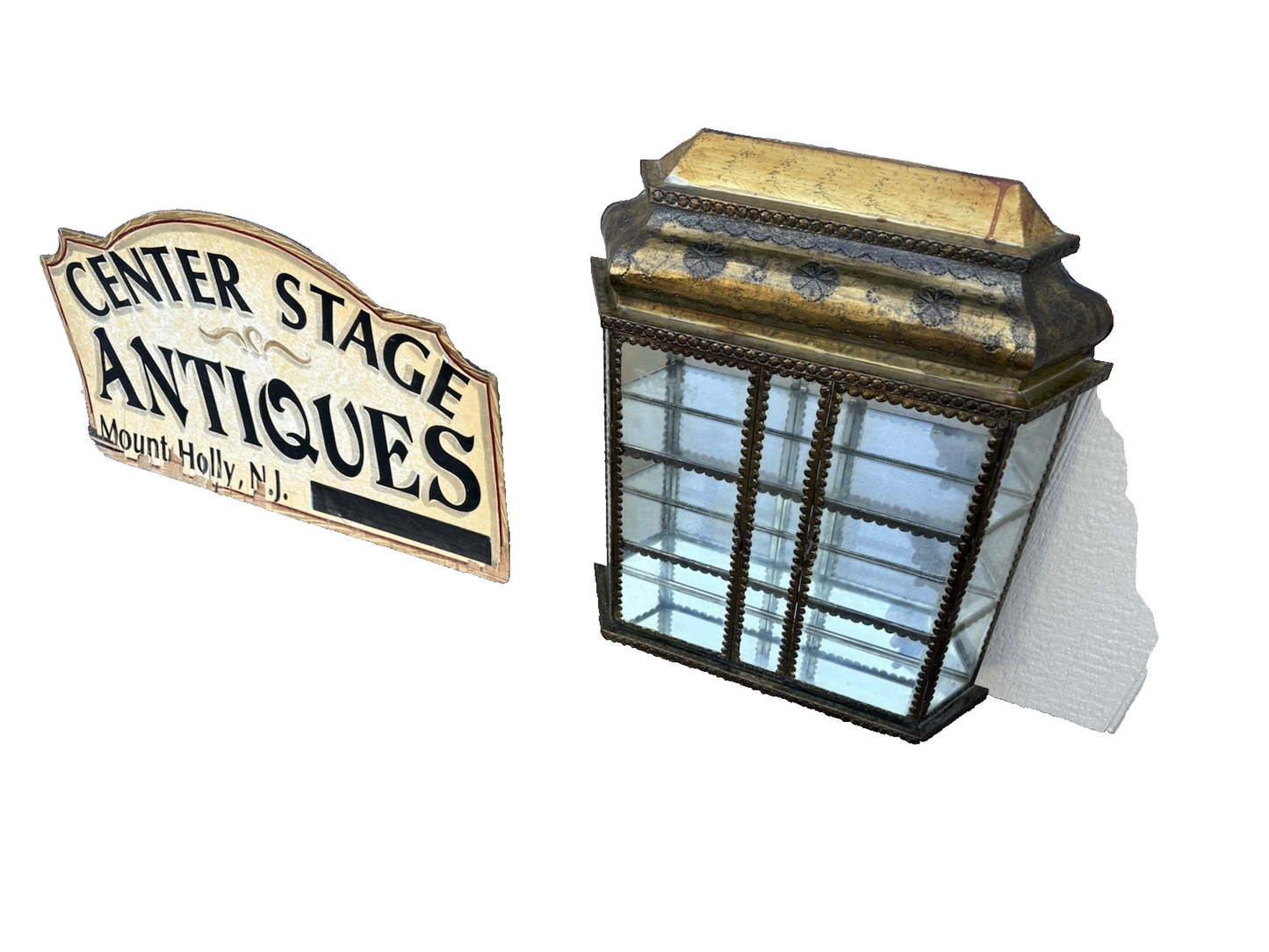 66958 METAL CLAD Whatnot Curio Wall Shelf w/ 2 Doors