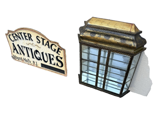 66958 METAL CLAD Whatnot Curio Wall Shelf w/ 2 Doors