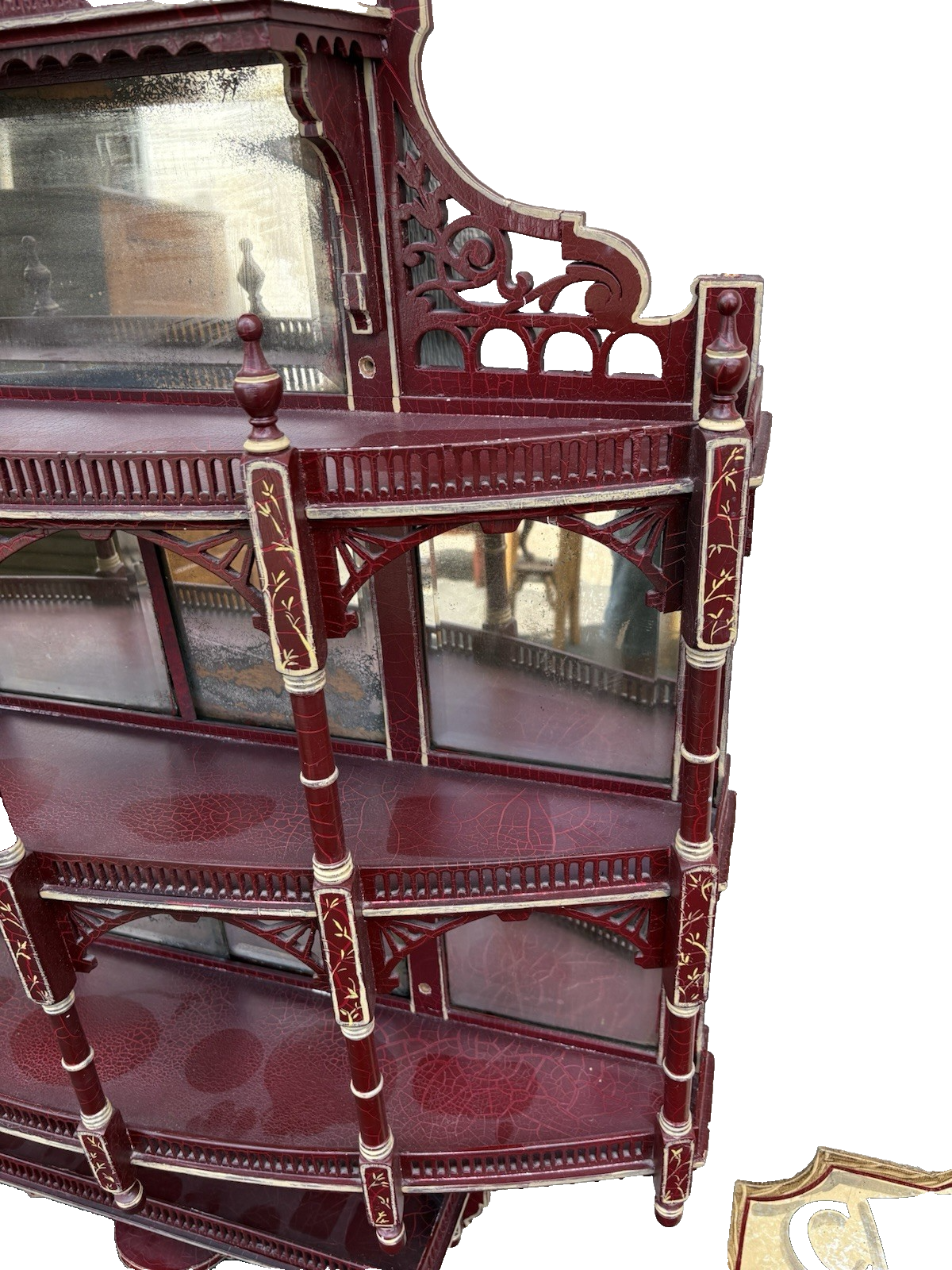 66842 Custom Hand Painted Victorian Whatnot Curio Wall Shelf