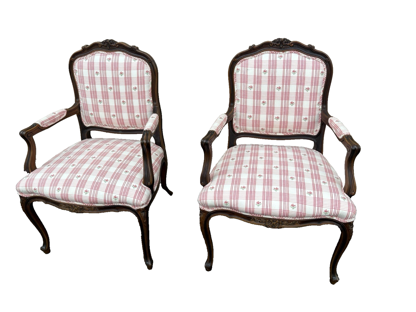 66768  Pair Ethan Allen Bergere LOUIS XV Armchair Chair s