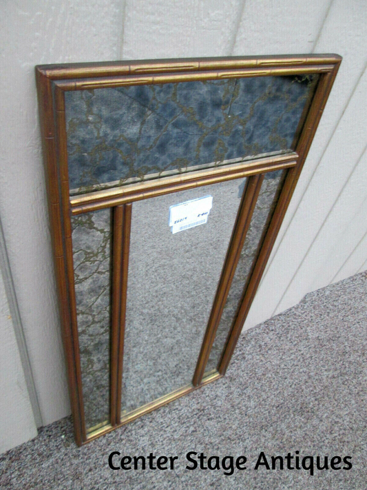 56014  Mid Century Modern Beveled Center Mirror Gold Intertwined mirrors