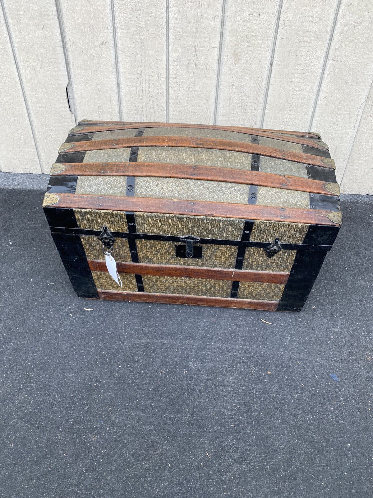 65518   Antique Dome Top Trunk Storage Chest