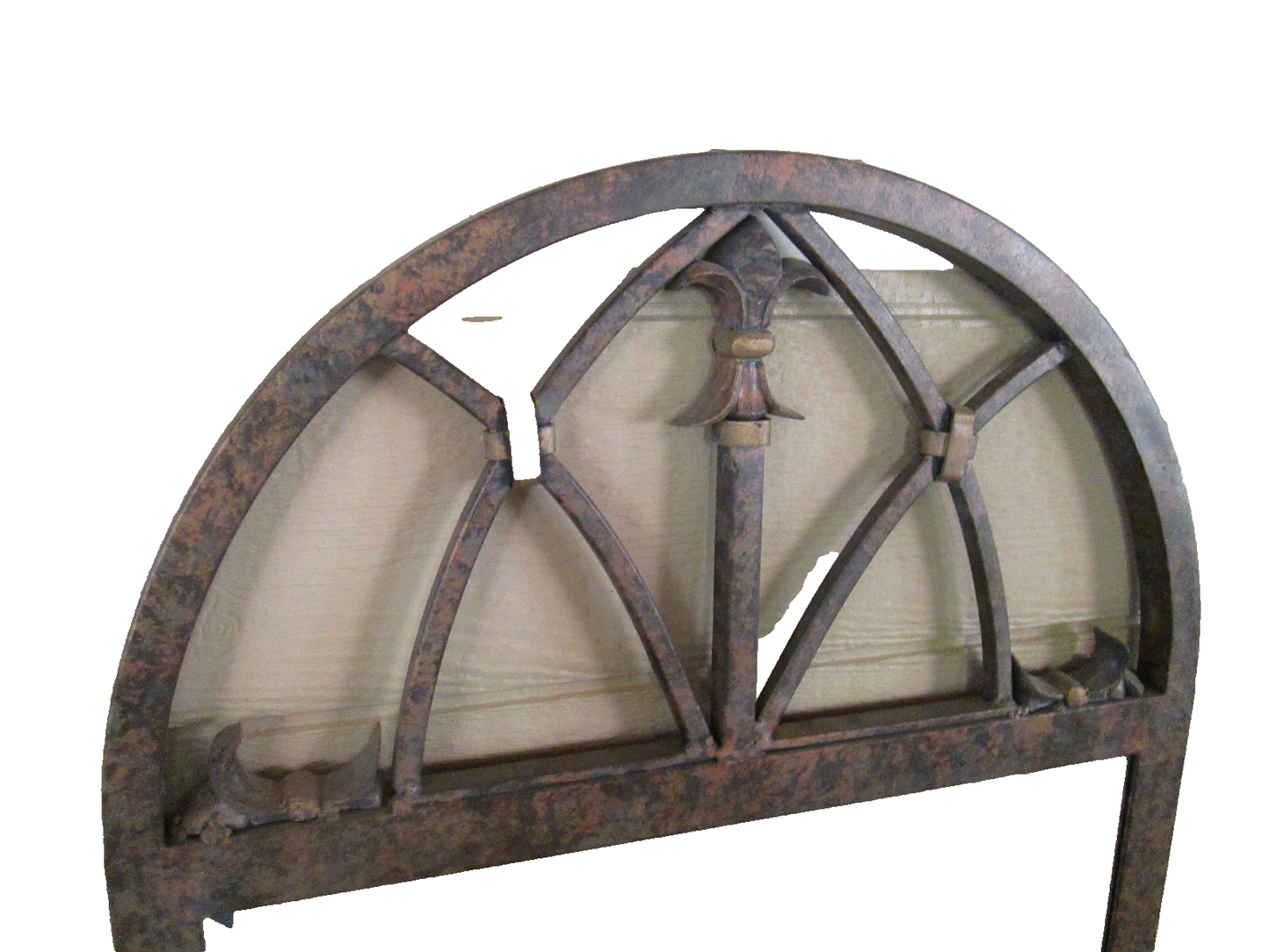 38633 RARE   LA  BARGE    Gothic Beveled Mirror LM0665 with  metal frame