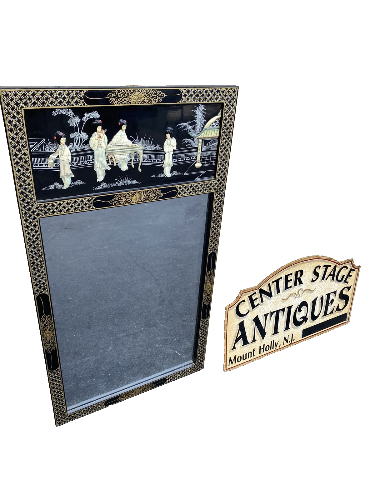 64914 Oriental Decorator Figural Mirror