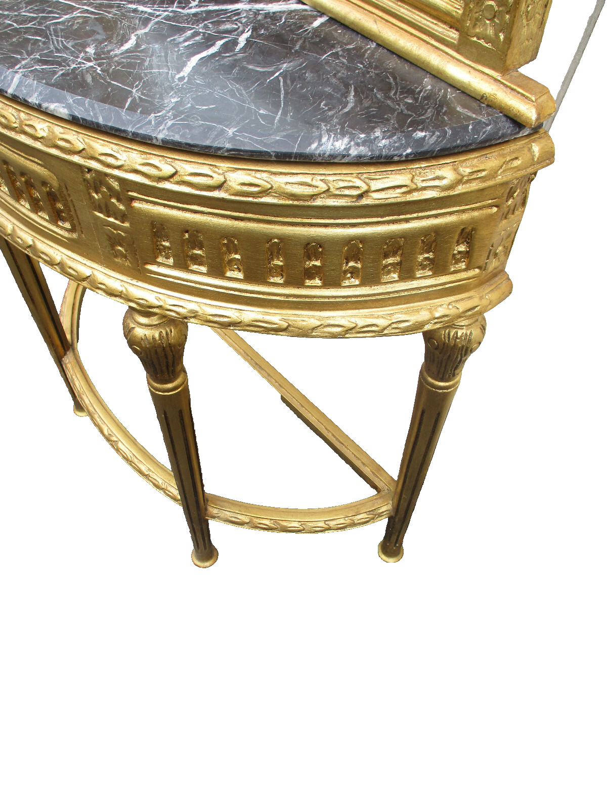 64439 Gold Decorator Console Table with Mirror