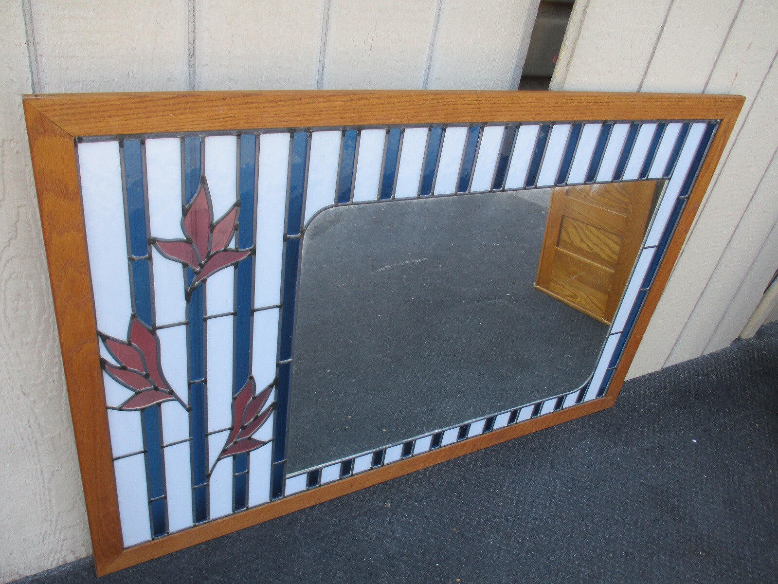 64355 Large Stain Glass Window with Mirror