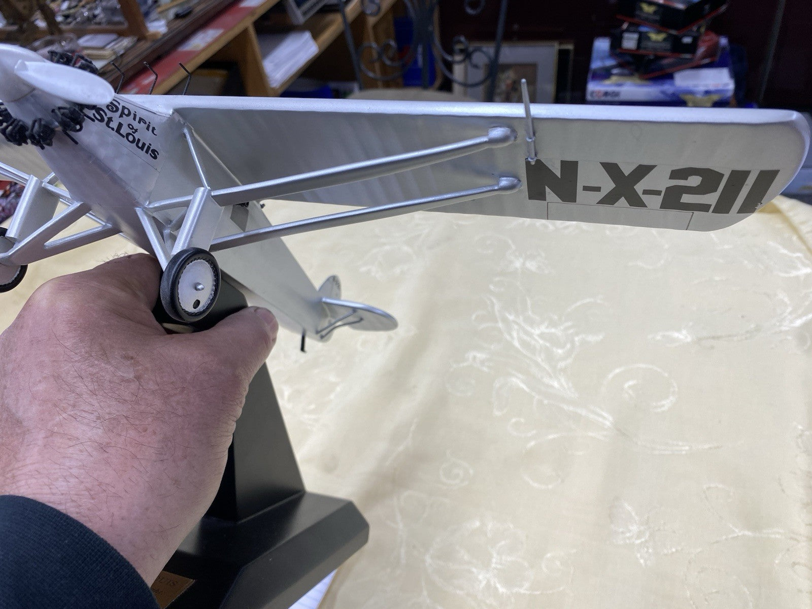 ES 216:   Danbury Mint Spirit of St Louis Airplane Plane 17 1/2" wingspan