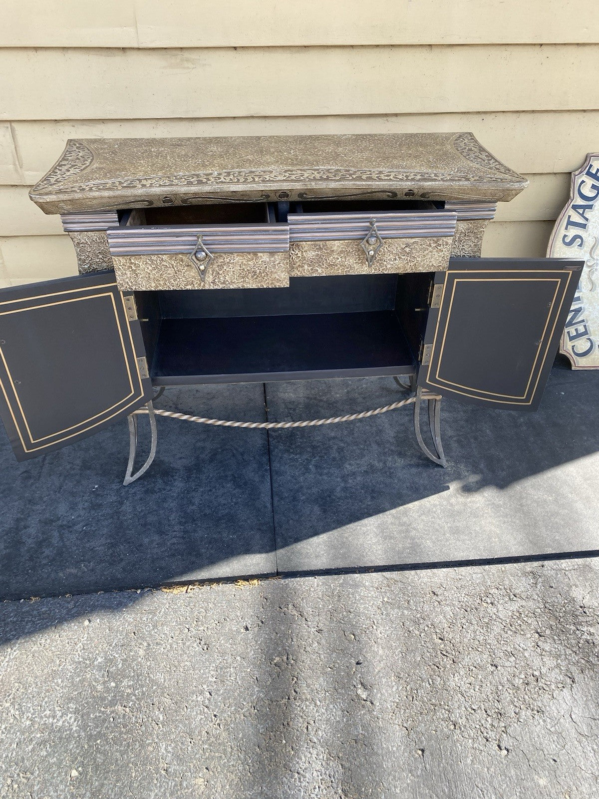 66137 Modern Console Hall Table with Mirror