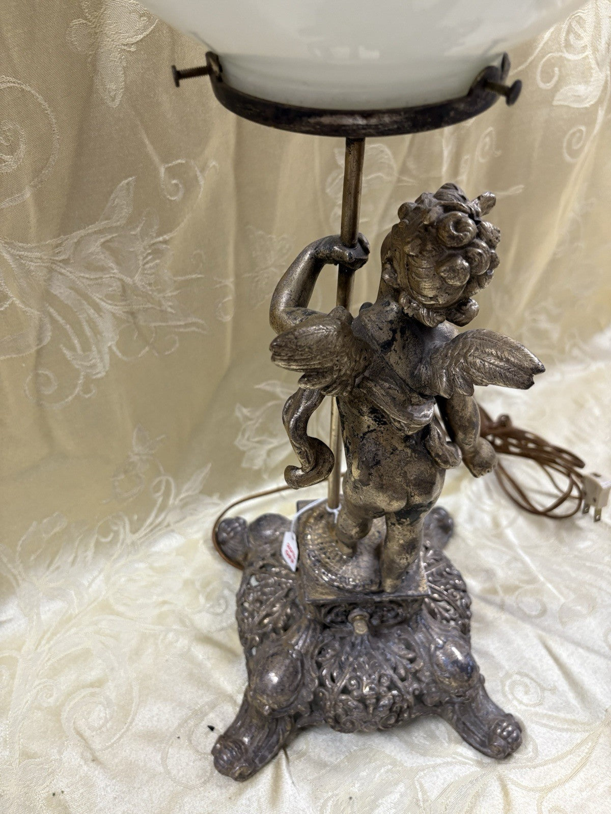 67003 Cherub Table Lamp with Glass Globe