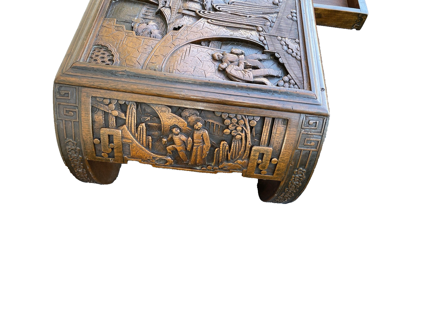 66349 Oriental Hand Carved Coffee Table Stand w/ drawer