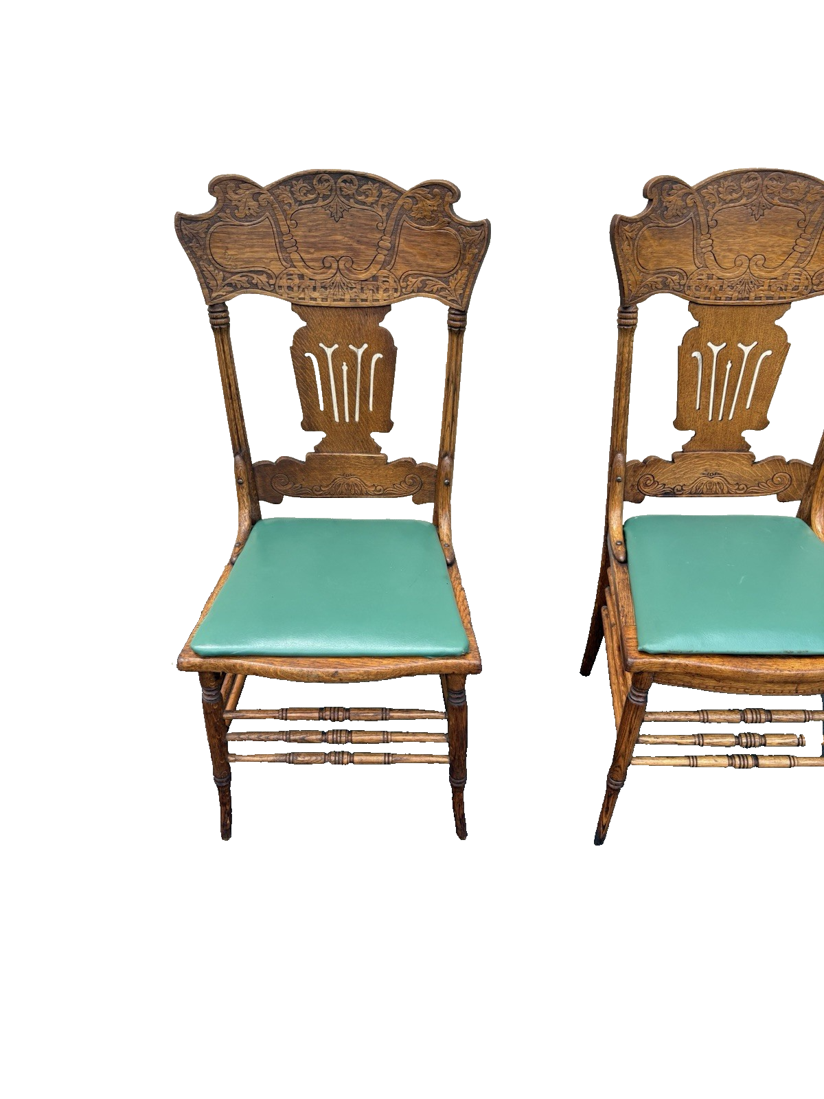 66722 Pair Antique Larkin Furniture Oak Dining Chair s Chairs