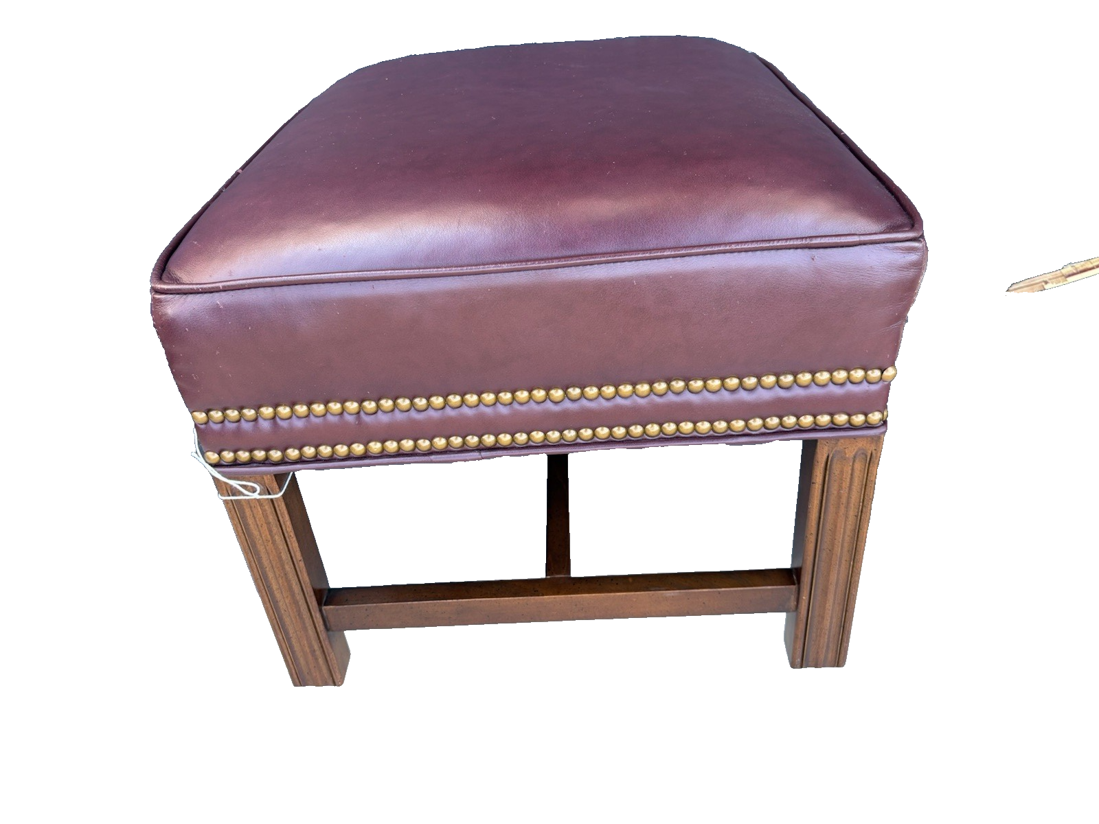 66935 WHITTEMORE SHERRILL Leather Ottoman Footstool Stool Bench