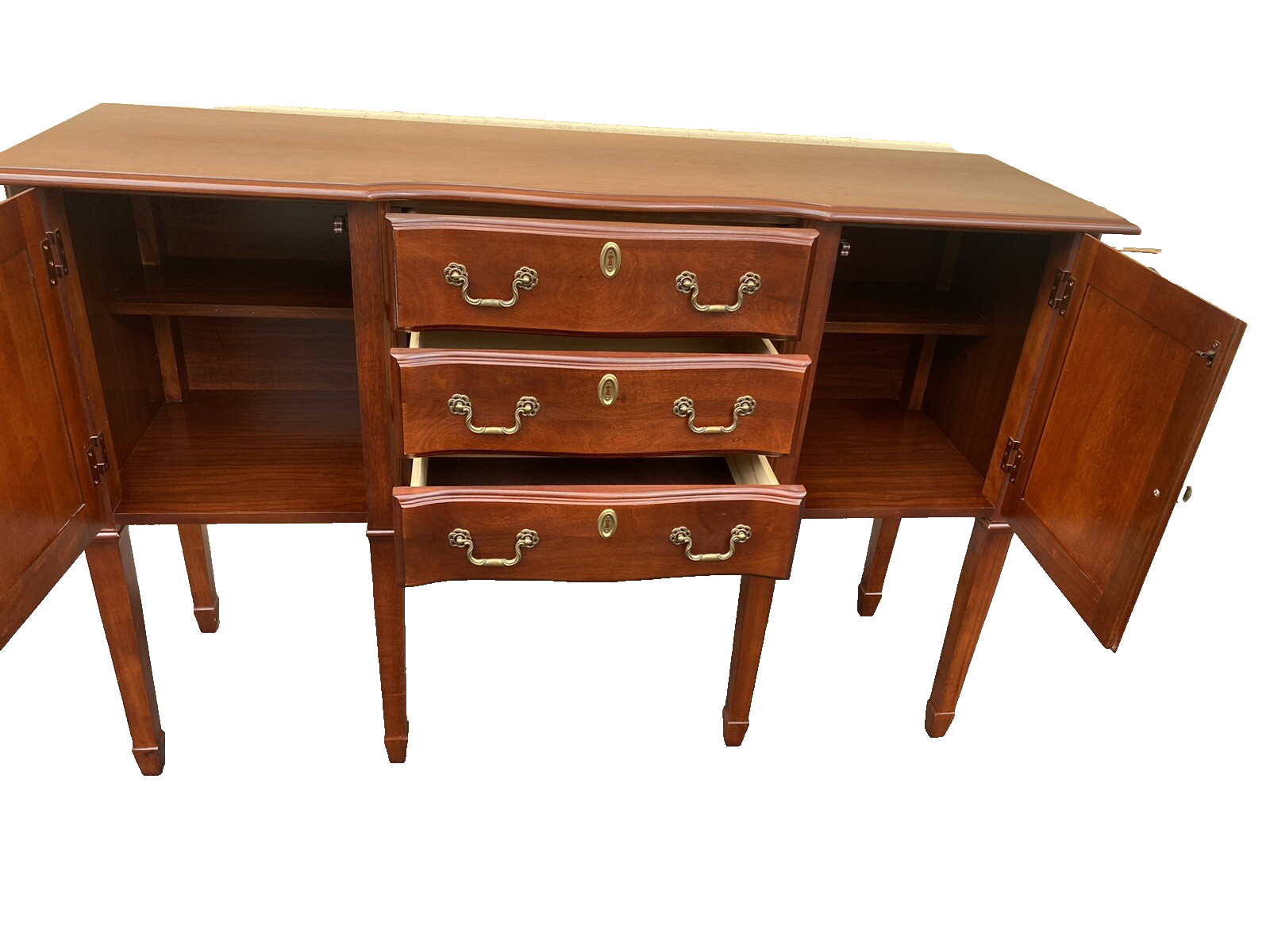 65830   Cherry Hepplewhite Buffet Sideboard Server Cabinet