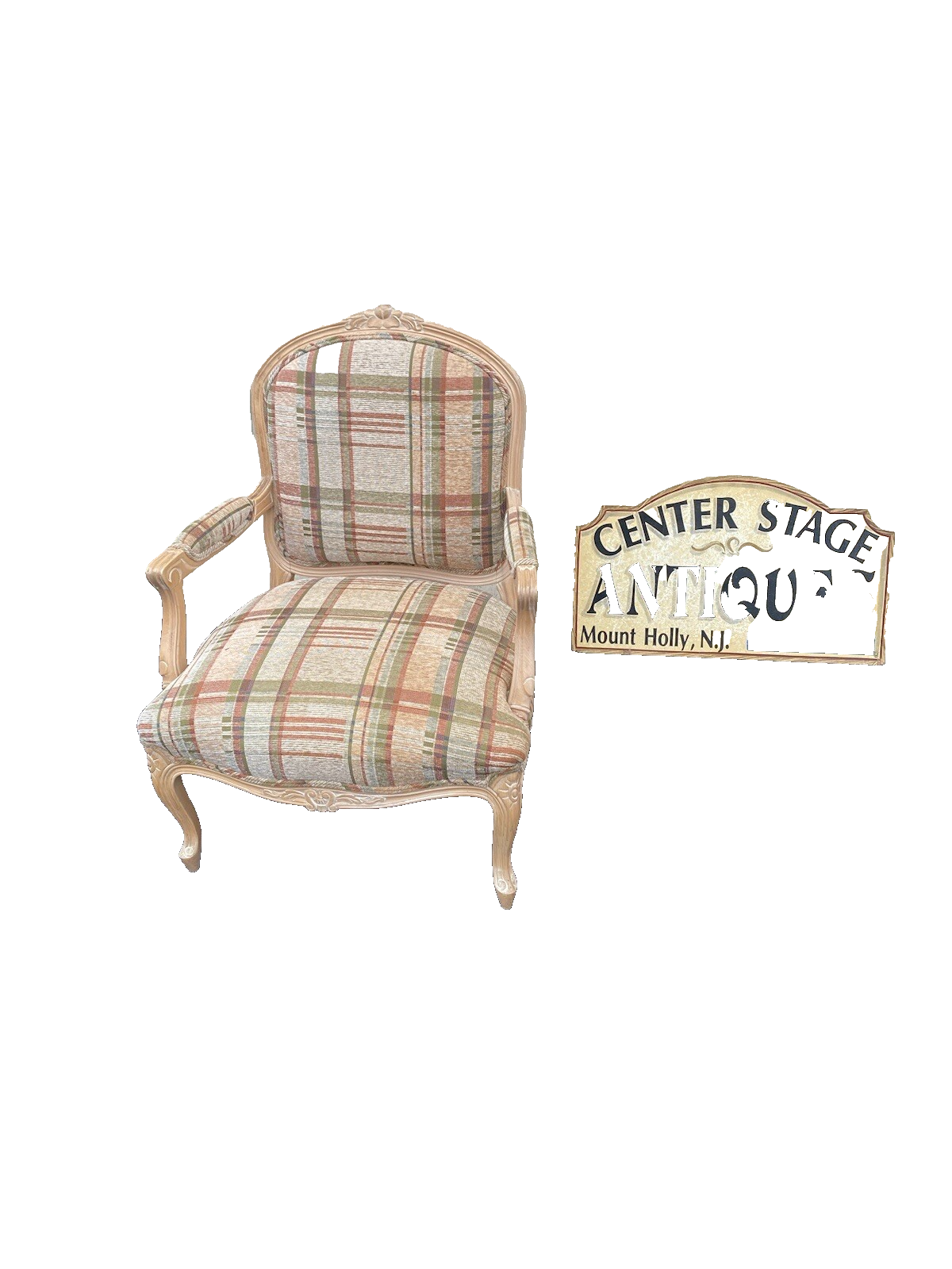 64583 Upholstered French Armchair Bergere Chair With Pillow