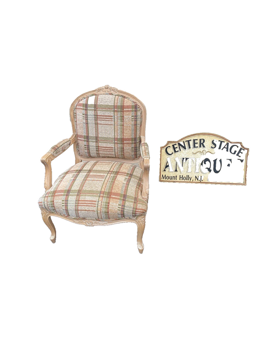 64583 Upholstered French Armchair Bergere Chair With Pillow