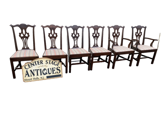 63155 Set of 6 Solid Mahogany Dining Chairs Chair s