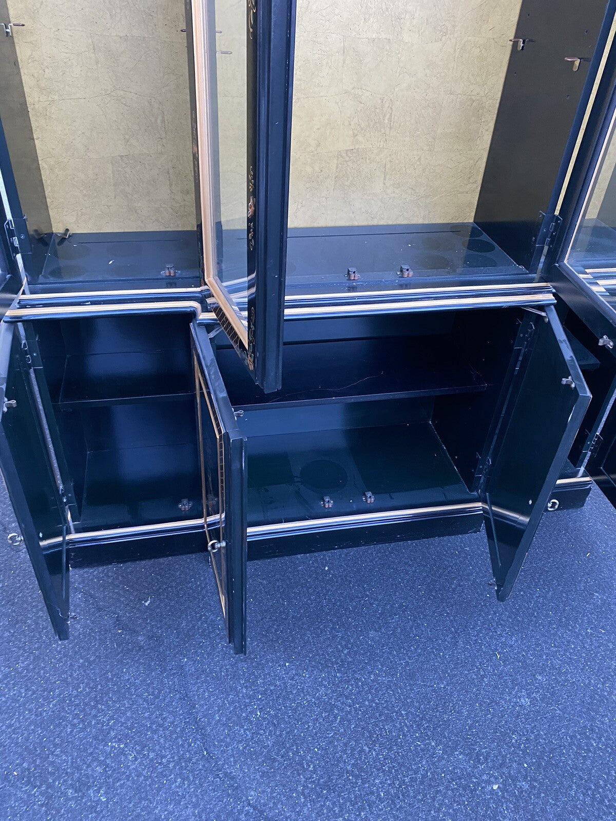 66268  ETHAN ALLEN Oriental Breakfront Curio Cabinet