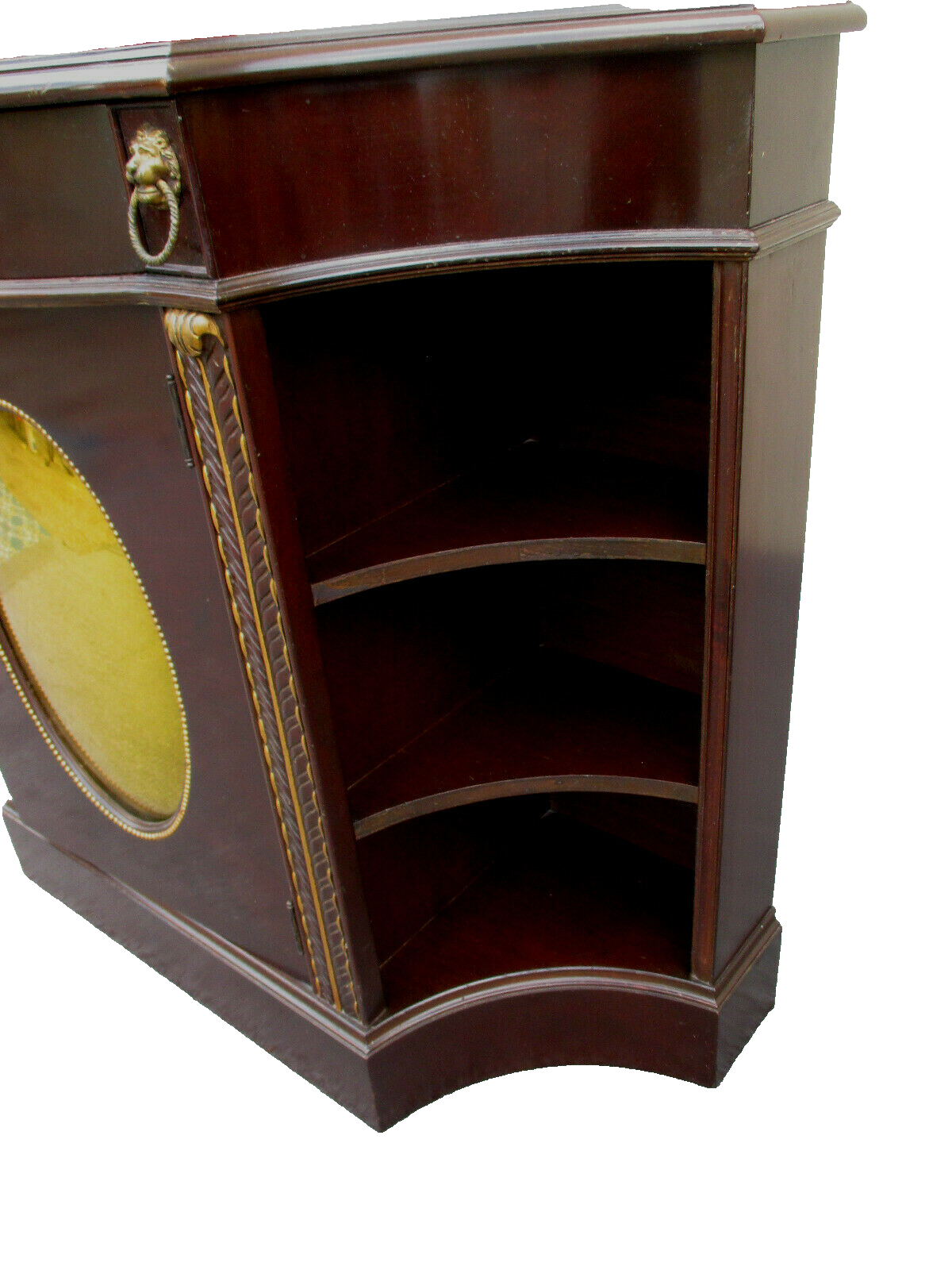 62447 Mahogany Credenza Sideboard Server Cabinet with Gold Mirrored Insert