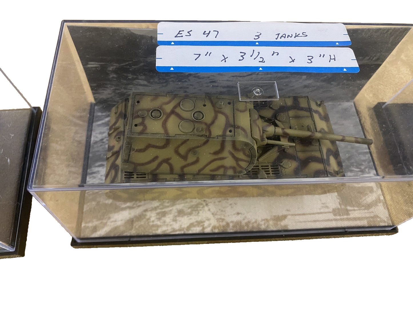 ES 47 :  Group  of  3 Military  Tanks with Show Cases  Size 7" x 3 1/2" x 3"H