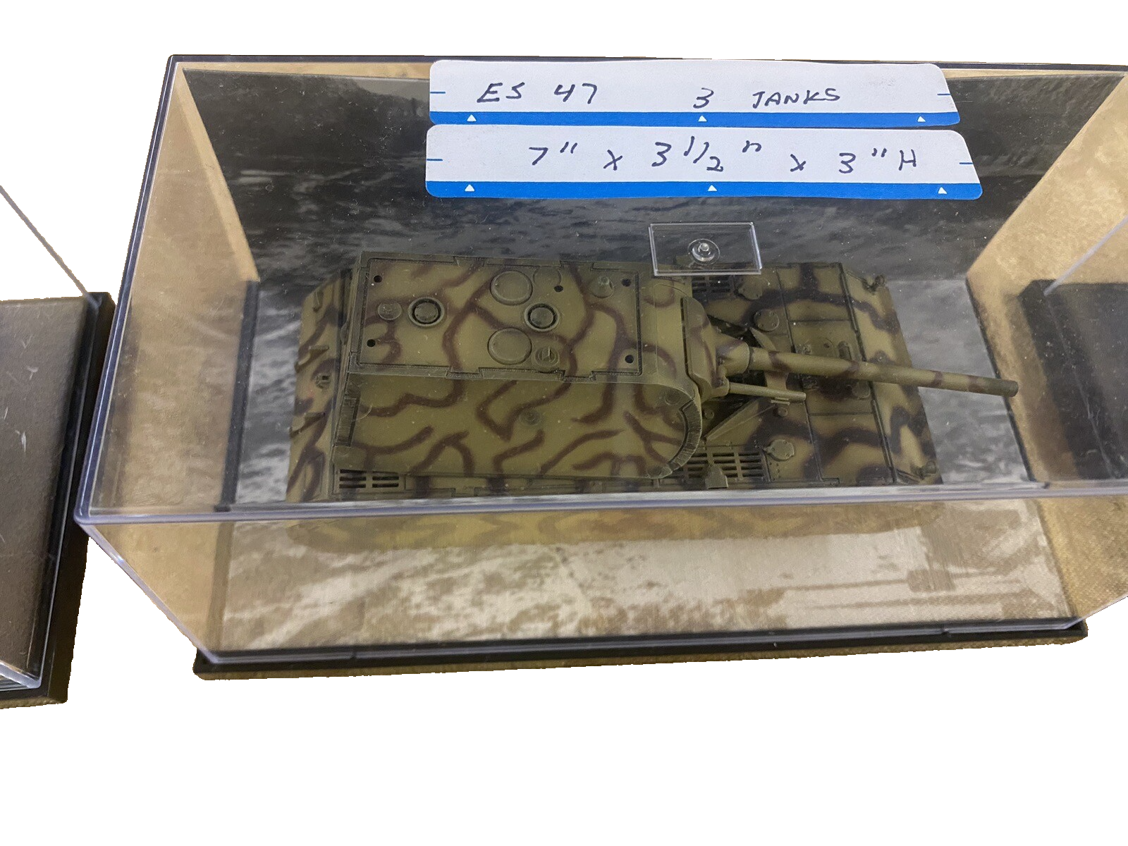 ES 47 :  Group  of  3 Military  Tanks with Show Cases  Size 7" x 3 1/2" x 3"H