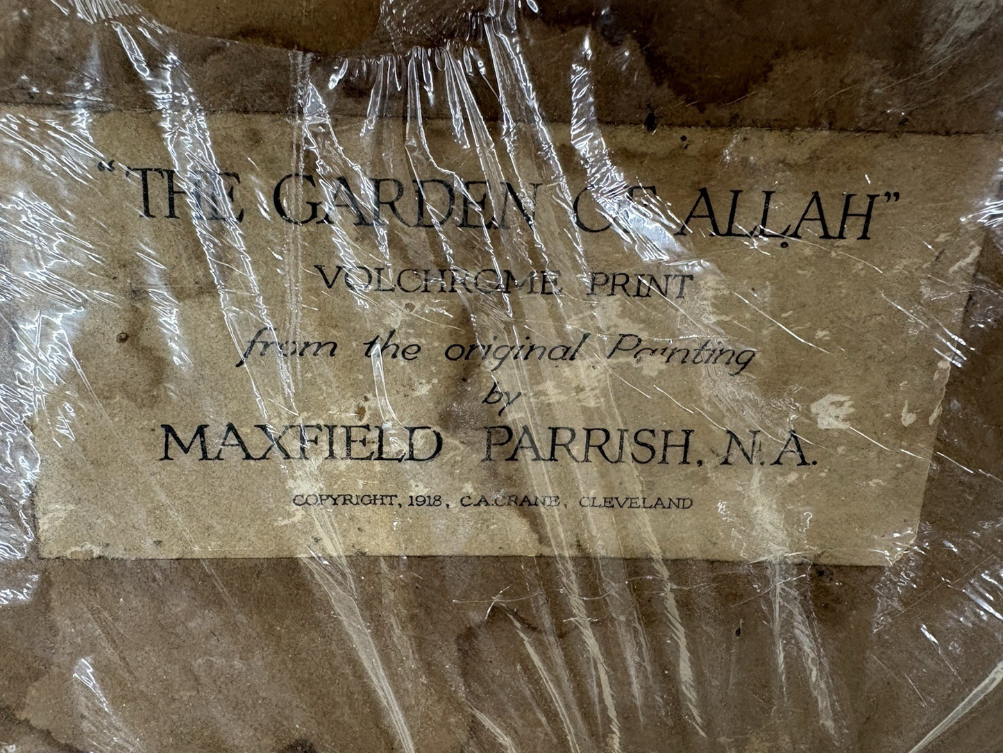 66779 MAXFIELD PARRISH Print in Picture Frame THE GARDEN IN ALLAH