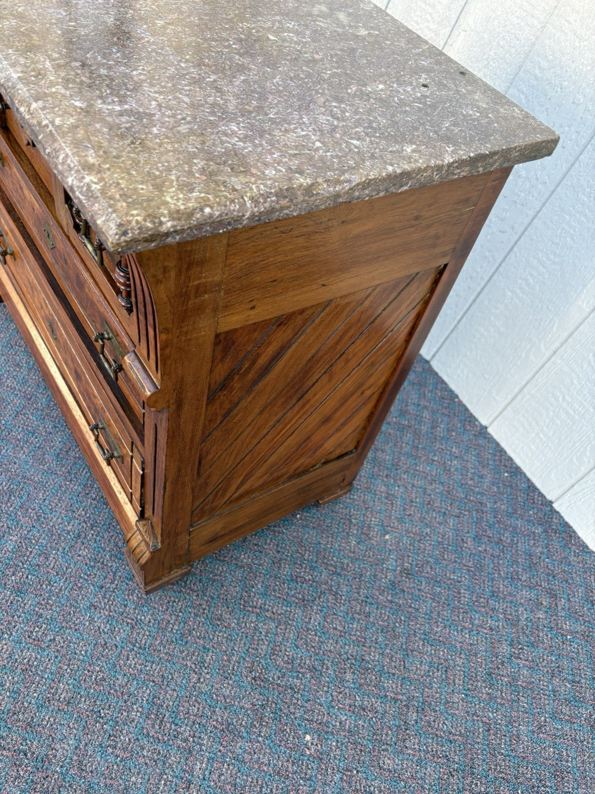 67115 Antique Victorian Walnut Washstand Dresser Chest
