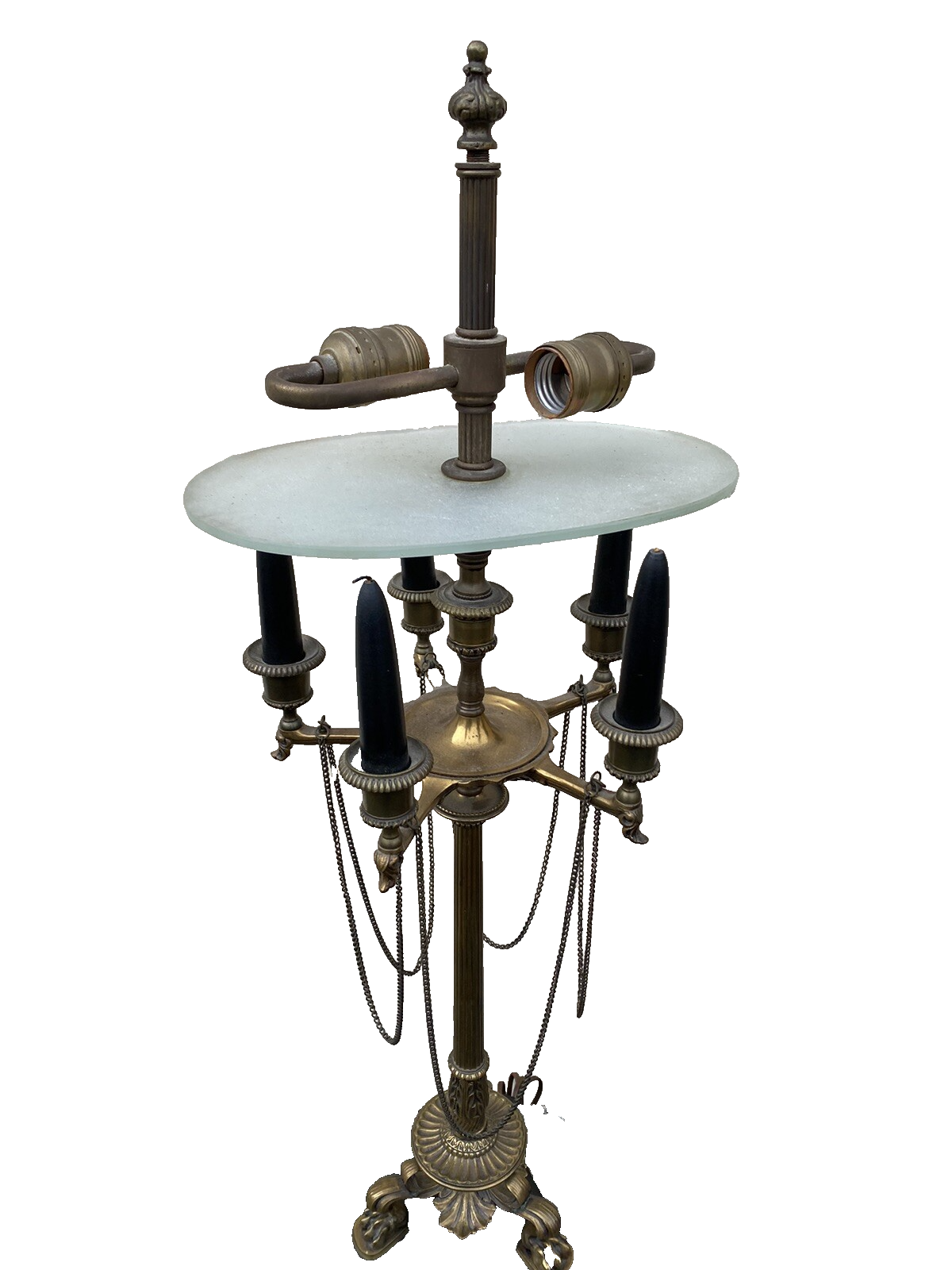 66213 Super Quality RARE Antique Candelabra Table Lamp Light