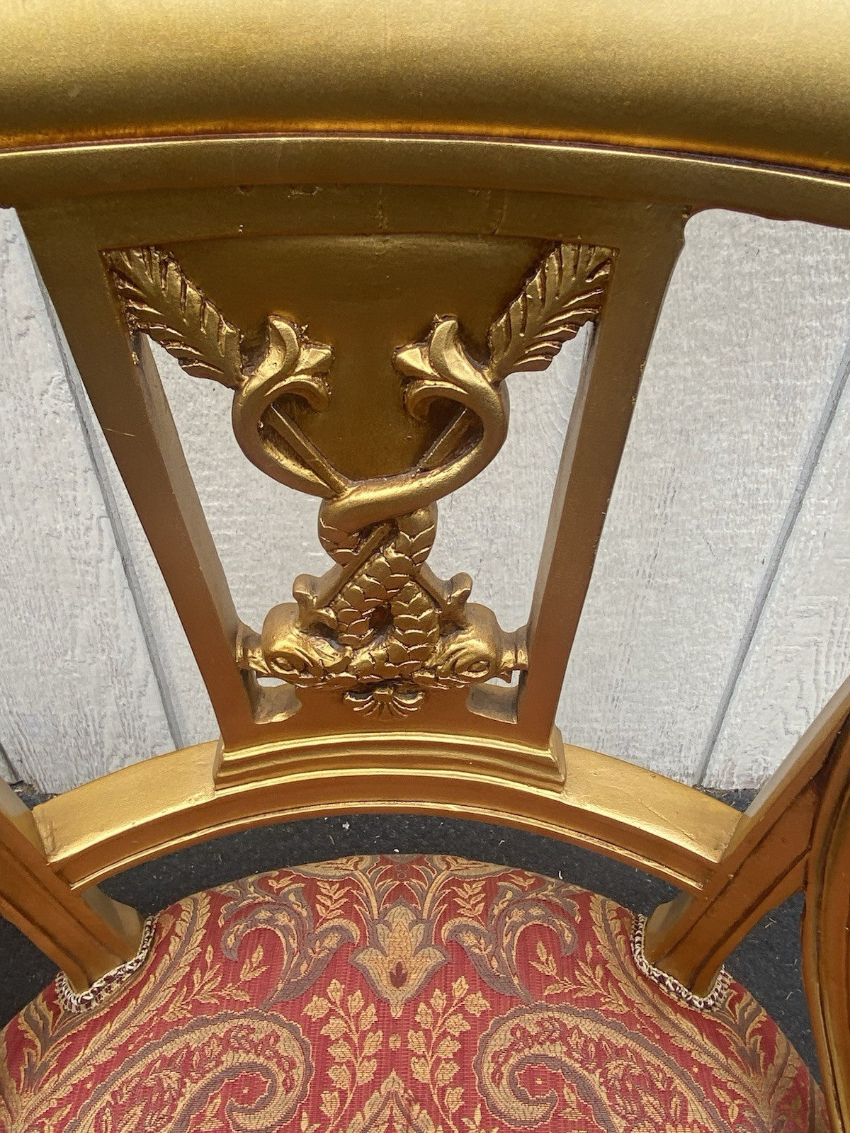 66455  Pair Custom Hand Made Decorator Chair s with Fish Figures.